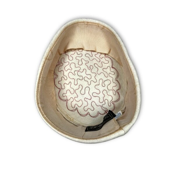 Vintage R H Macy Wool Felt Hat Red Soutache Trim New York 40s 50s Mid Century - Picture 6 of 12